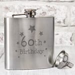 60th Birthday Hip Flask - ItJustGotPersonal.co.uk