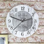 Personalised Any Message Shabby Chic Large Wooden Clock - ItJustGotPersonal.co.uk