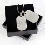 Personalised Big Age Stainless Steel Double Dog Tag Necklace - ItJustGotPersonal.co.uk