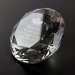 Personalised Heart Motif Diamond Paperweight - ItJustGotPersonal.co.uk