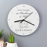 Personalised Anniversary Wooden Clock - ItJustGotPersonal.co.uk