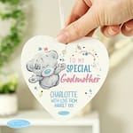 Personalised Me to You Godmother Wooden Heart Decoration - ItJustGotPersonal.co.uk