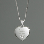 Personalised Children's Sterling Silver and Cubic Zirconia Heart Locket Necklace - ItJustGotPersonal.co.uk