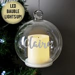 Personalised Christmas LED Candle Bauble - ItJustGotPersonal.co.uk
