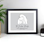 Personalised Polar Bear Family Black Framed Print - ItJustGotPersonal.co.uk