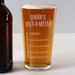 Personalised Beer-o-Meter Pint Glass - ItJustGotPersonal.co.uk