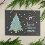 Personalised Christmas Chalk Countdown Hanging Large Slate Sign - ItJustGotPersonal.co.uk