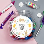Personalised Easter Bunny & Chick Sweets Jar - ItJustGotPersonal.co.uk