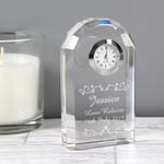 Personalised Heart Swirl Crystal Clock - ItJustGotPersonal.co.uk