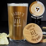 Personalised Free Text Bamboo Bottle Opener Coaster and Pint Glass - ItJustGotPersonal.co.uk