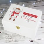 Personalised '1st Christmas' Mouse White Wooden Keepsake Box - ItJustGotPersonal.co.uk