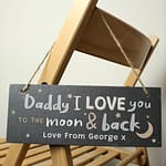 Personalised To the Moon and Back Hanging Slate Plaque - ItJustGotPersonal.co.uk