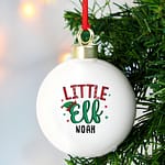 Personalised Little Elf Bauble - ItJustGotPersonal.co.uk