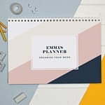 Personalised Free Text Navy & Blush A4 Desk Planner - ItJustGotPersonal.co.uk