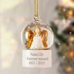 Personalised Angel Message Glitter Snow Globe - ItJustGotPersonal.co.uk