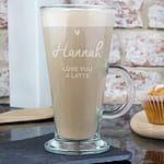 Personalised Heart Latte Glass - ItJustGotPersonal.co.uk