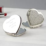 Personalised Diamante Heart Compact Mirror - ItJustGotPersonal.co.uk