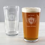 Personalised Age Crest Pint Glass - ItJustGotPersonal.co.uk