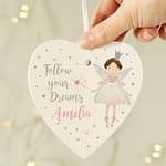 Personalised Fairy Princess Wooden Heart Decoration - ItJustGotPersonal.co.uk