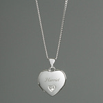Personalised Children's Sterling Silver & Cubic Zirconia Heart Locket Necklace - ItJustGotPersonal.co.uk