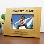 Personalised Oak Finish 6x4 Daddy & Me Photo Frame - ItJustGotPersonal.co.uk