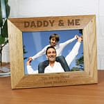 Personalised Daddy & Me 5x7 Landscape Wooden Photo Frame - ItJustGotPersonal.co.uk