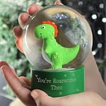 Personalised Message Dinosaur Glitter Snow Globe - ItJustGotPersonal.co.uk