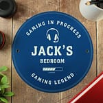 Personalised Gaming Blue Plaque - ItJustGotPersonal.co.uk