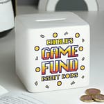 Personalised Gaming Fund Ceramic Square Money Box - ItJustGotPersonal.co.uk