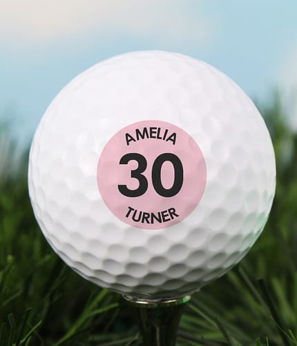 Personalised Pink Big Age Golf Ball - ItJustGotPersonal.co.uk