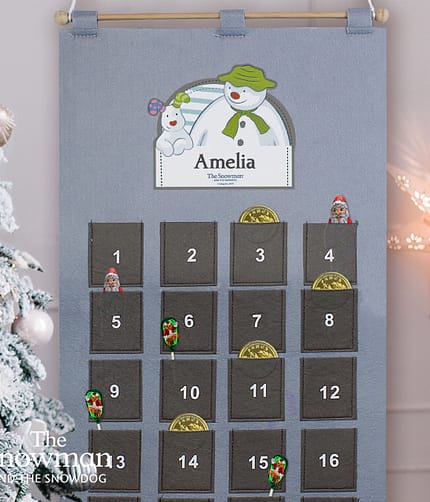 Personalised The Snowman Advent Calendar In Silver Grey - ItJustGotPersonal.co.uk