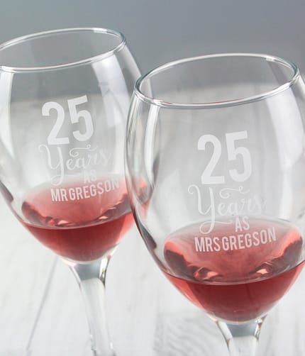 Personalised Years As... Wine Glass Set - ItJustGotPersonal.co.uk