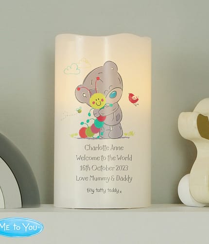Personalised Tiny Tatty Teddy Cuddle Bug Nightlight LED Candle - ItJustGotPersonal.co.uk
