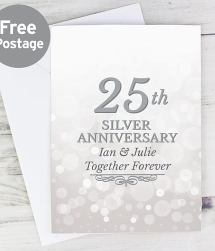 Personalised 25th Silver Anniversary Card - ItJustGotPersonal.co.uk