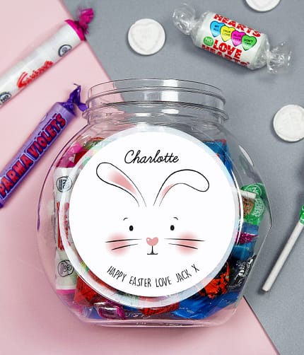 Personalised Bunny Features Sweets Jar - ItJustGotPersonal.co.uk