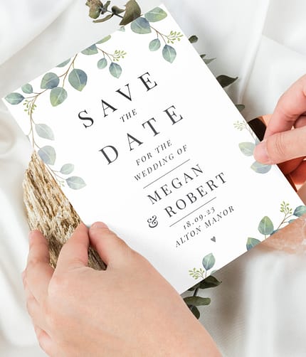 Personalised Botanical Wedding Save the Dates Pack of 36 - ItJustGotPersonal.co.uk