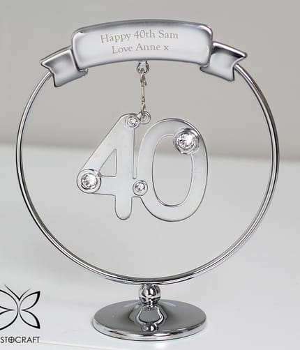 Personalised Crystocraft 40th Celebration Ornament - ItJustGotPersonal.co.uk