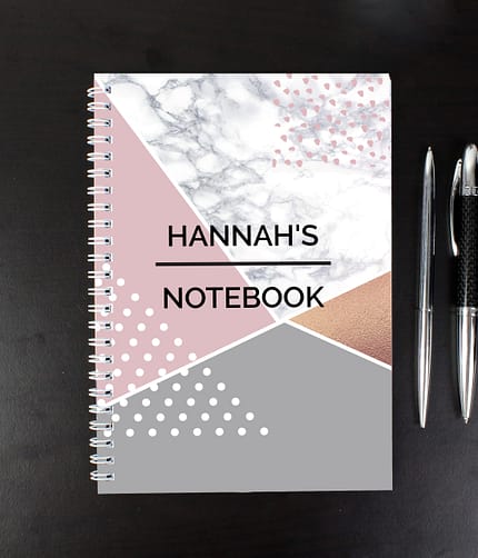 Personalised Geometric A5 Notebook - ItJustGotPersonal.co.uk