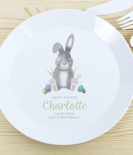 Personalised Easter Bunny Plastic Plate - ItJustGotPersonal.co.uk