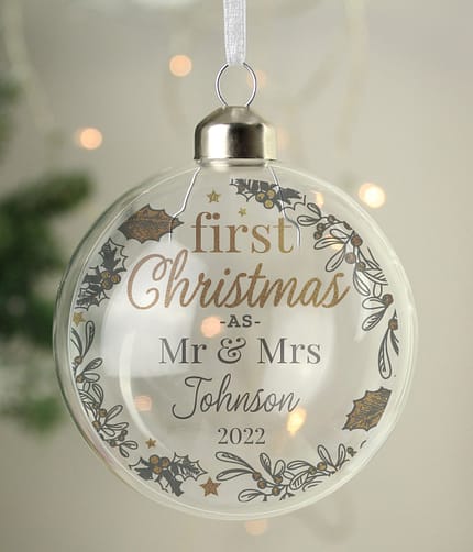 Personalised First Christmas As... Glass Bauble - ItJustGotPersonal.co.uk