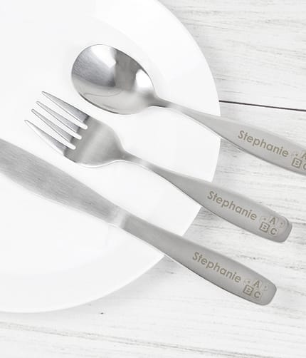 Personalised 3 Piece ABC Cutlery Set - ItJustGotPersonal.co.uk