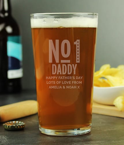 Personalised No. 1 Pint Glass - ItJustGotPersonal.co.uk