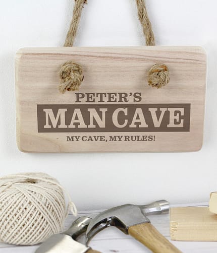 Personalised Man Cave Wooden Sign - ItJustGotPersonal.co.uk