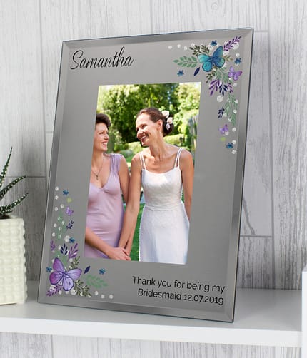 Personalised Butterfly 6x4 Diamante Glass Photo Frame - ItJustGotPersonal.co.uk