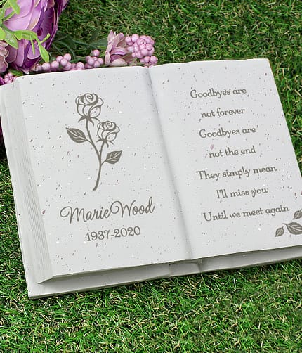 Personalised Rose Memorial Book - ItJustGotPersonal.co.uk
