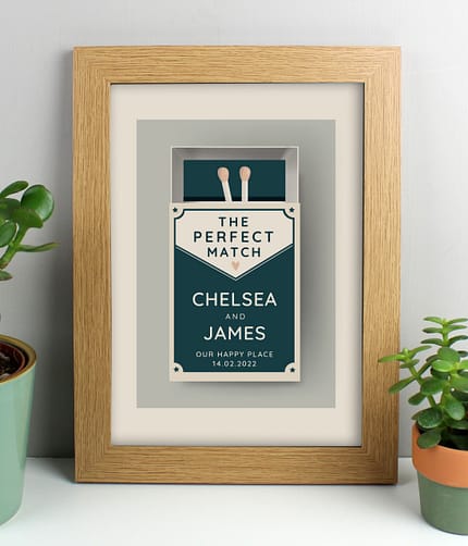 Personalised The Perfect Match A4 Oak Framed Print - ItJustGotPersonal.co.uk