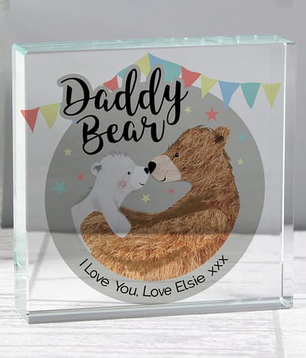 Personalised Daddy Bear Crystal Token - ItJustGotPersonal.co.uk