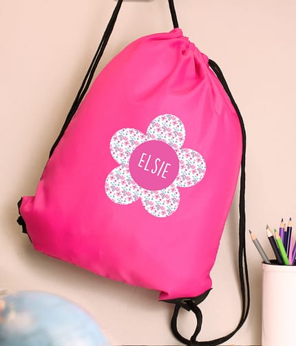 Personalised Flower Pink Kit Bag - ItJustGotPersonal.co.uk