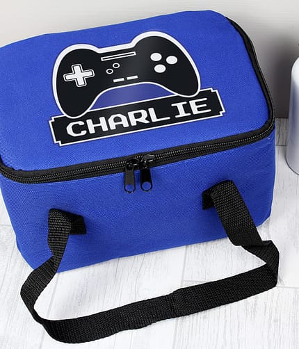 Personalised Gaming Blue Lunch Bag - ItJustGotPersonal.co.uk