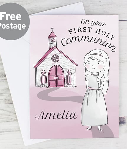 Personalised Girls First Holy Communion Card - ItJustGotPersonal.co.uk
